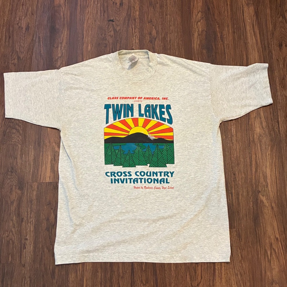 Vintage Twin Lakes Cross Country Invitational T-Shirt XL Gray Rockdale County